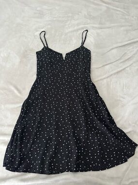 Garage Black Mini Dress with White Floral Print